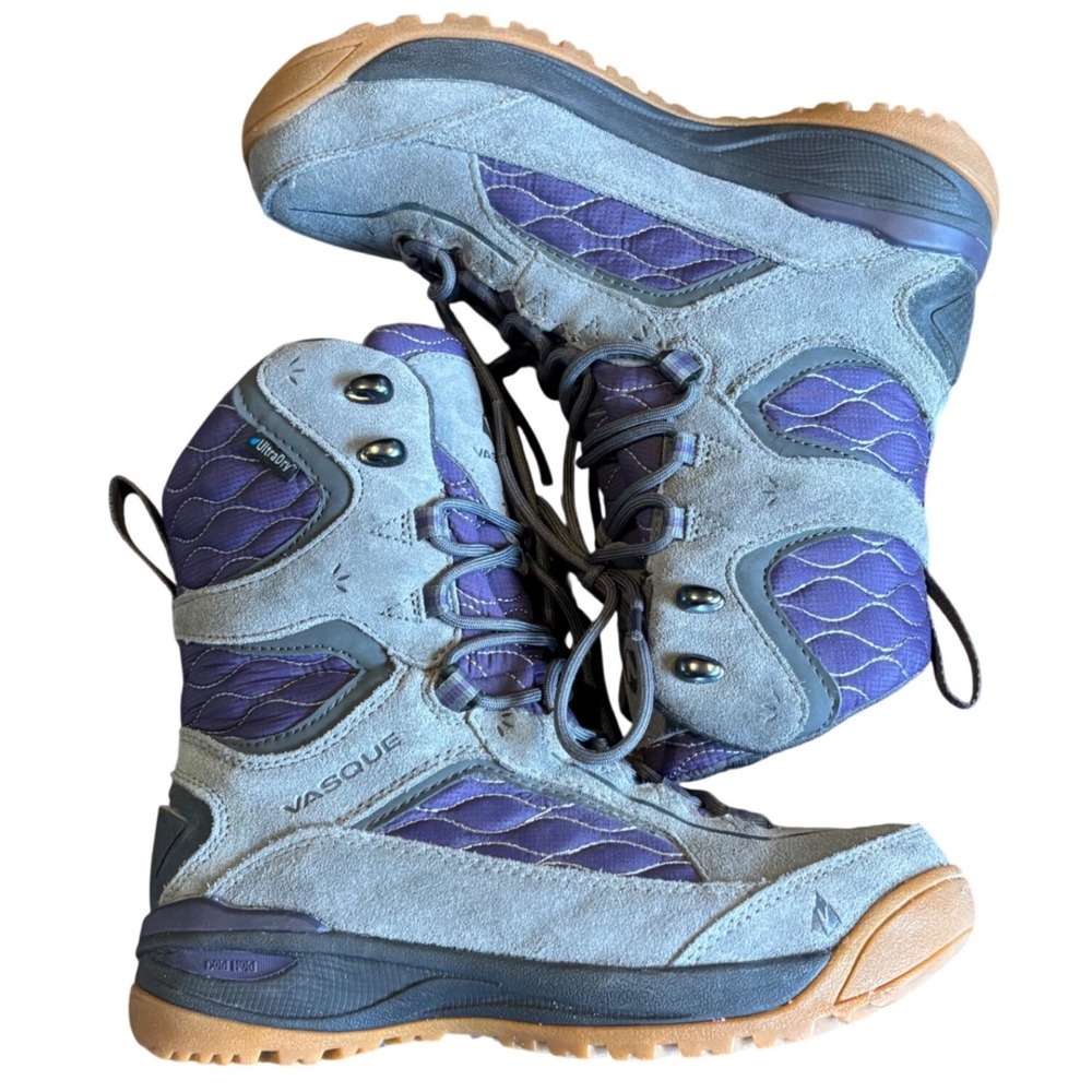 Vasque Pow Pow III UltraDry Hiking Boots Womens 7 Grey Purple Waterproof 7533